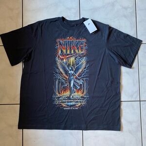 Nike Dark Blue Graphic Tee with Vibrant Design